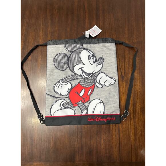 Walt Disney World Mickey Mouse Sketch Drawstring Cinch Bag 18.5” x 15” - Picture 1 of 7